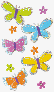 Stick-On's Mix “Butterflies”, 75 × 165 mm, variegated, 1 sheet(s)