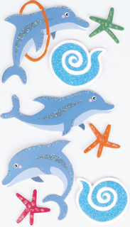 Stick-On's Mix “Dolphins”, 75 × 165 mm, blue, 1 sheet(s)