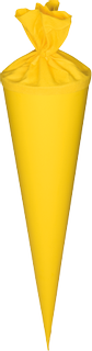 Schultüten-Rohling mit Filzverschluss | Ø 19 cm 70 cm, 400 g/m², gelb
