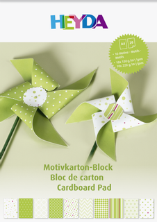 Motivkarton-Block, A4, 20 Blatt, grün