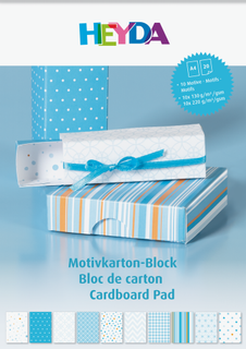 Motivkarton-Block, A4, 20 Blatt, blau