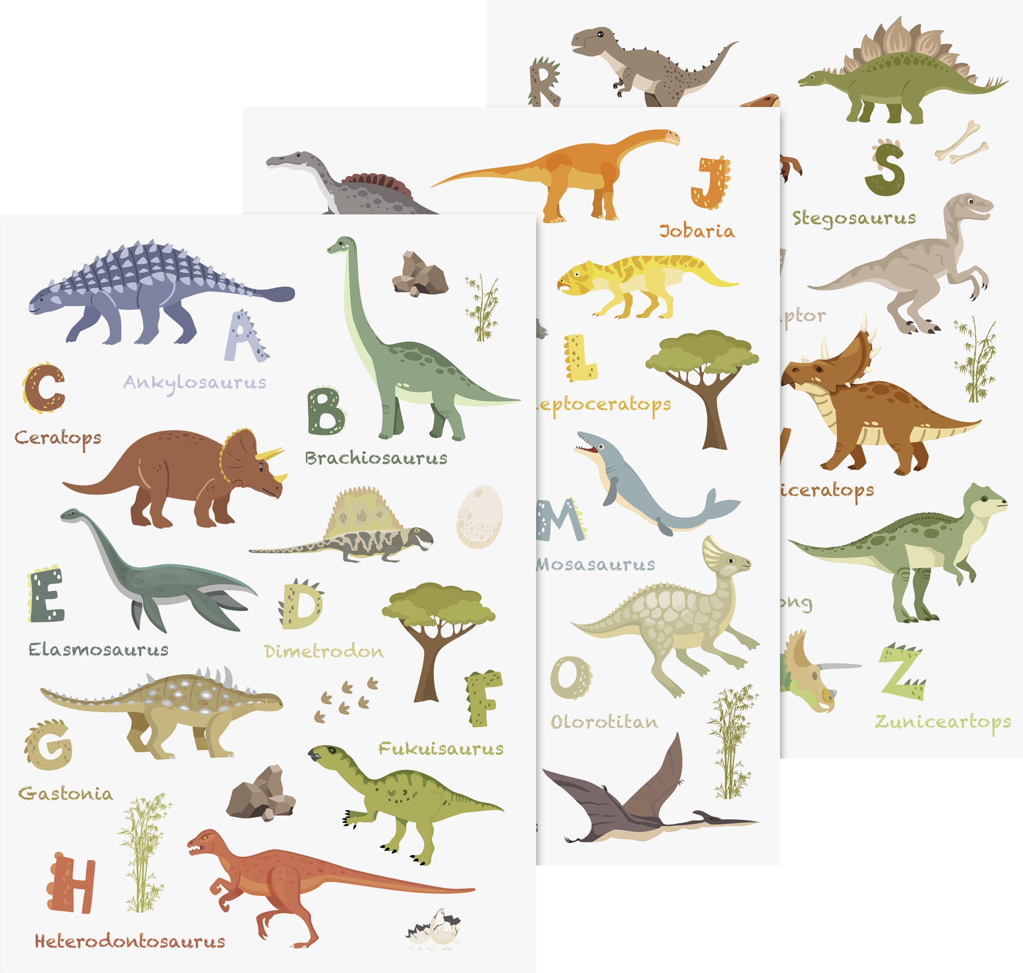 Raamsticker Dinosaurus 3st.Window Stickers 