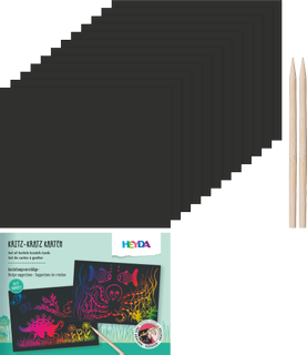 Kritz-Kratz Karten-Set | 185×157 mm, regenbogen