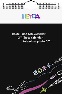 Monatskalender Bastel- und Fotokalender 2024  A5 schwarz