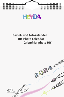 Bastel- und Fotokalender (2024), 1 Blatt = 1 Monat, A5, weiß