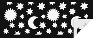 Laternen-Zuschnitt "Sonne - Mond - Sterne" schwarz/weiß mit Ausschnit