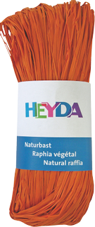 Raphia naturel, orange, 50 g