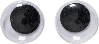 Wackelaugen "rund" Ø 18 mm weiß mit schwarzer Pupill