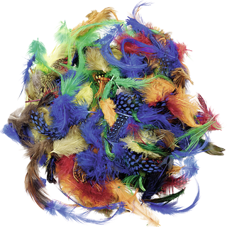 Deco Feather Mix, 15 - 100 mm, variegated, 5 g