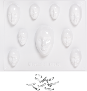Casting Mould “Mini Masks”, 40-80 mm, white