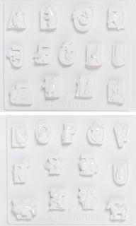 Moule « Alphabet animaux », 35-45 mm, blanc