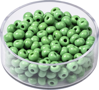 Bohemian Rocailles Beads, green, 17 g