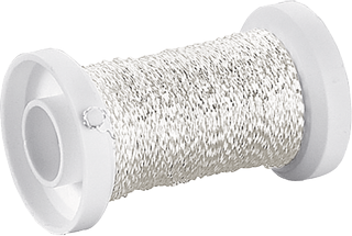 Bouillon Wire, Ø 0,3 mm, silver-coloured, 50 m