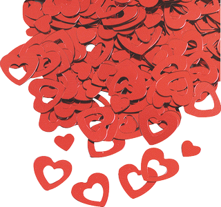 Tinsel Decoration “Hearts”, red, 20 g