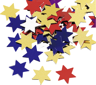 Tinsel Decoration “Stars, large”, Ø 14 mm, multi-coloured, 20 g