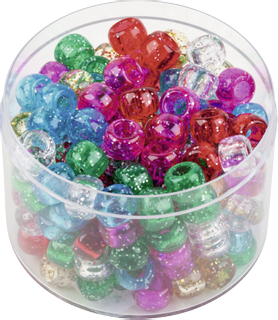Big-Hole Bead Mix glitter | Ø 7 mm, multi-coloured, 50 g