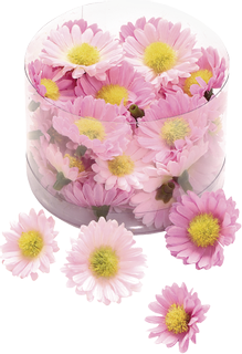 Dekostreu Blumen „Margeriten“, 25 - 30 mm, rosa, 40 Stück