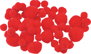 Pompoms, red, 100 piece(s)