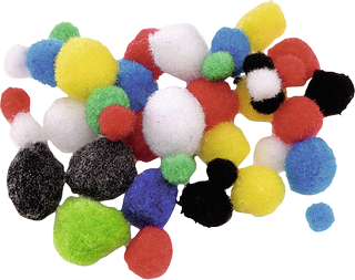 Pompoms, mm, variegated, 100 piece(s)