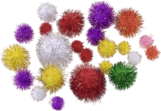 Pompoms, variegated, 25 piece(s)