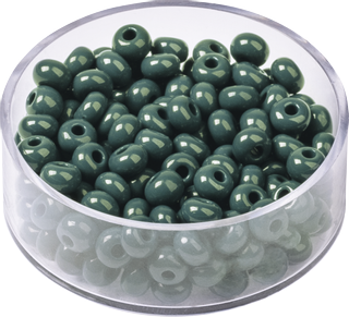 Bohemian Rocailles Beads, fir green, 17 g