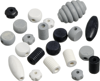 Wooden Bead Mix "1" black, whit