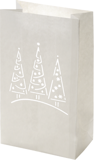 Sachet lumineux « Arbres de Noël », l/h/P: 155 mm × 265 mm × 90 mm, crème, 6 pièce(s)