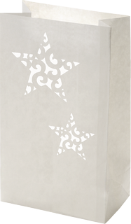 Luminary Bag “Stars”, W/H/D: 155 mm × 265 mm × 90 mm, cream, 6 piece(s)