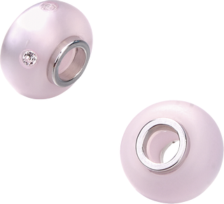 Perles Polaris grand trou assorties, rose