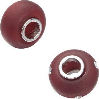 Perles Polaris grand trou assorties, rouge