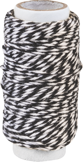 Cordelette décorative | 20 m, blanc/noir
