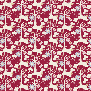 Tilda Stoff Wildgarden Limited Edition Candy Bloom 5 x 1,10 m rot gemuster