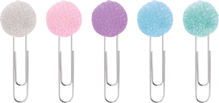 Decorative Clips Pompom “Pastel”, Ø 20 mm, 6 piece(s)