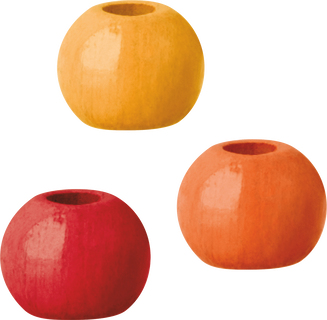 Wooden Bead Mix | round, Ø 4 mm, yellow/red, 165 piece(s)