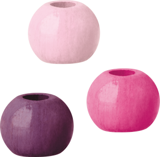 Wooden Bead Mix | round, Ø 4 mm, pink/purple, 165 piece(s)