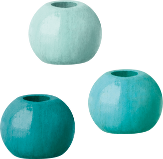Wooden Bead Mix | round, Ø 4 mm, turquoise, 165 piece(s)