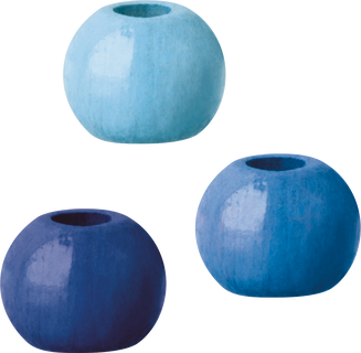 Wooden Bead Mix | round, Ø 4 mm, blue, 165 piece(s)