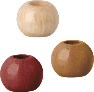 Wooden Bead Mix | round, Ø 4 mm, brown, 165 piece(s)