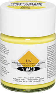 Peinture acrylique mate « FIN », jaune citron, 50 ml