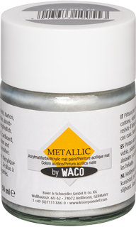 Peinture acrylique mate « Metallic » | argent métallisé, 50 ml