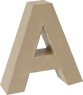 Cardboard Letter 3D “A”, W/H/D: 175 mm × 55 mm, natural-coloured