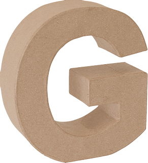 Papp-Buchstabe 3D „G“, B/H/T: 165 mm × 175 mm × 55 mm, naturfarben