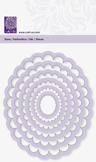 Stanzschablone „Rahmen Welle oval“, lila